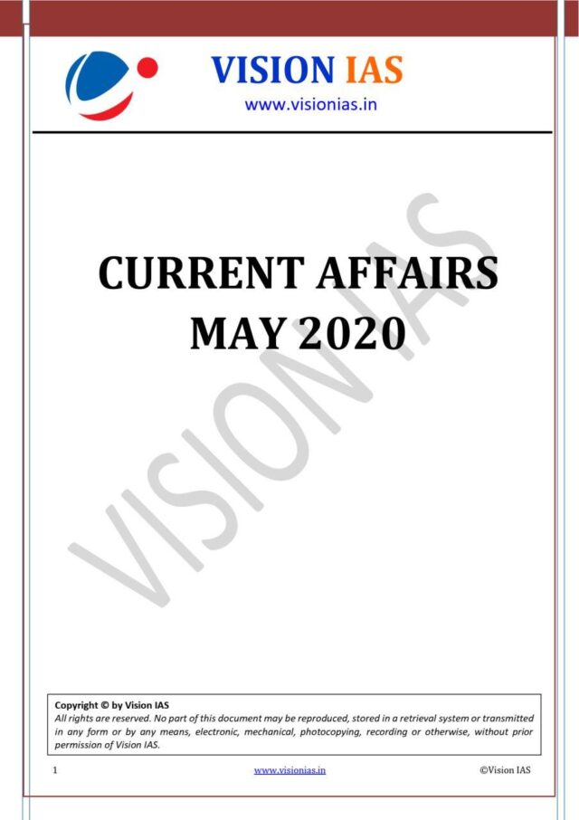Vision IAS May 2020 Current Affairs PDF